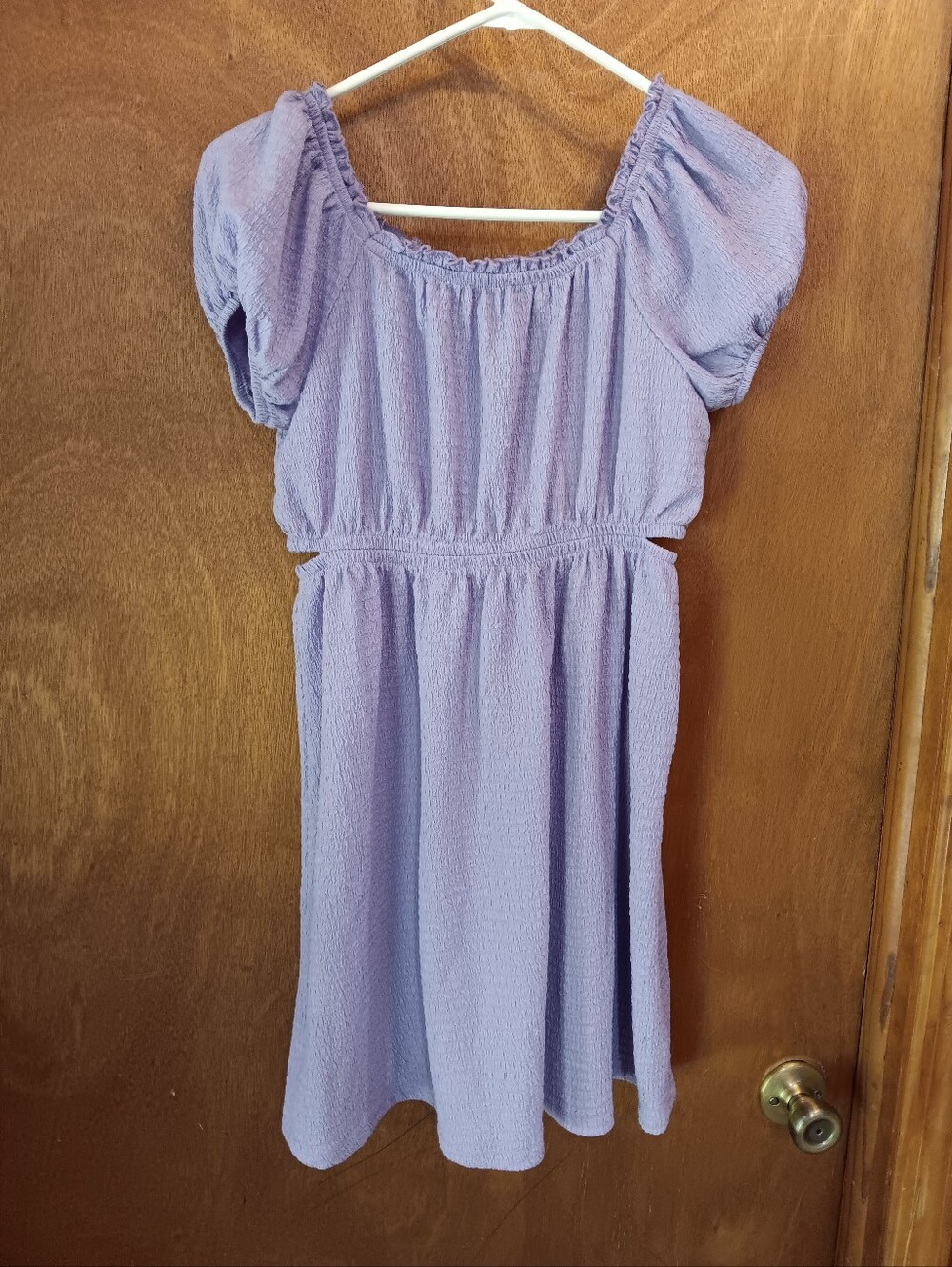 Eyeshadow Girls Lavender Puff Sleeve Smocked Waist Dress